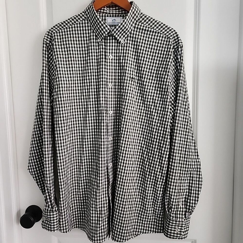 Southern Tide Intercoastal Shirt Mens Size XL Green Plaid Strtch Button Down